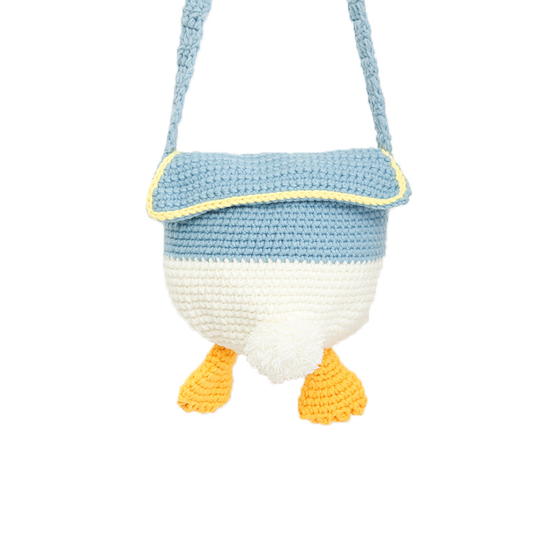 手工编织包包diy材料包鸭屁屁卡通斜挎包牛奶棉自制钩针玩偶毛线