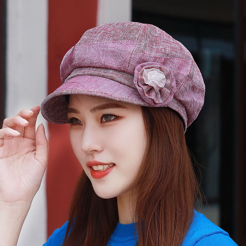春季潮透气八角帽女士时装帽中老年妈