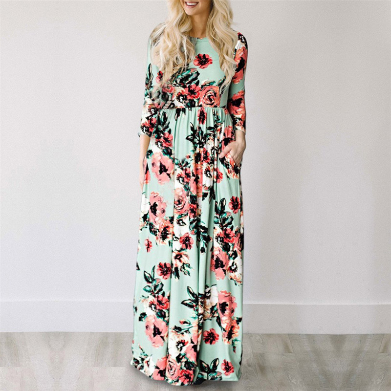 Women Summer Floral Print Maxi Dress 2019 White Boho Beach D|ruв категории Женская одежда, платье - от Buy2taobao.com для оказания профессиональной услуги покупки агента Taobao