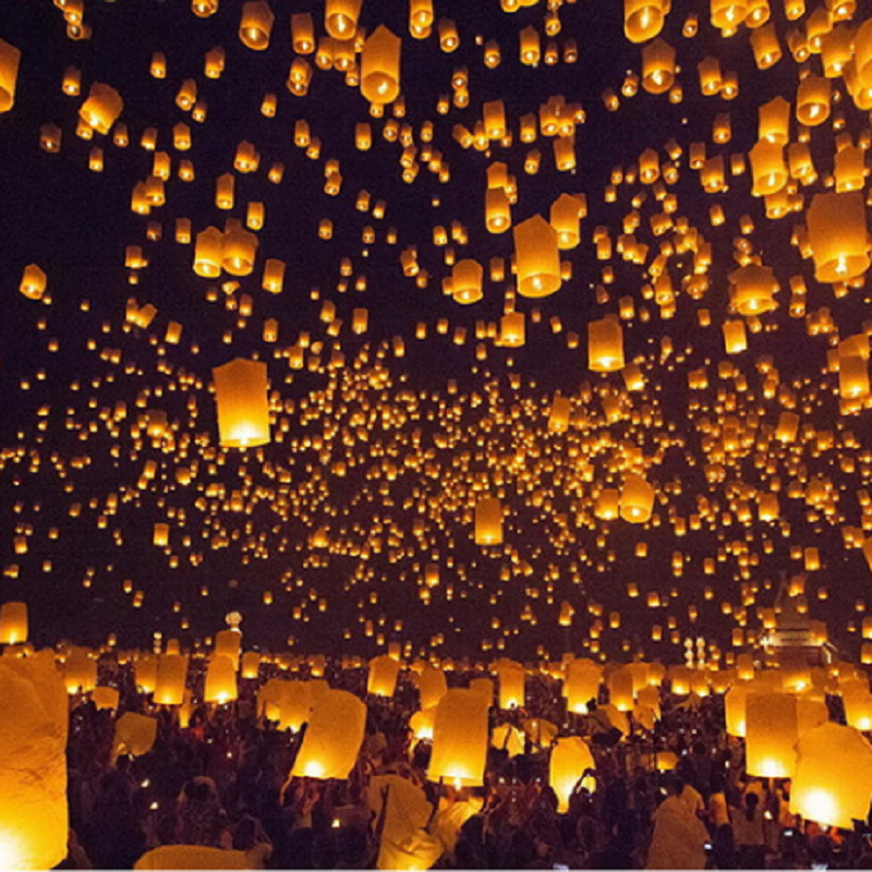 孔明灯许愿灯阻燃安全型荷花灯创意过年古风天灯祈福新款情侣网红