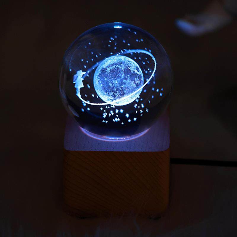 3d内雕星空系列水晶球银河系小夜灯创意生日礼物情侣礼品送女友
