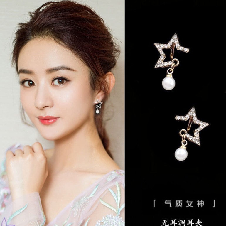 五角星星耳钉女气质简约耳夹无耳洞2019新款潮纯银学生耳环女耳饰|ruв категории Украшения,ювелирные изделия, серьга, ухо зажим - от Buy2taobao.com для оказания профессиональной услуги покупки агента Taobao