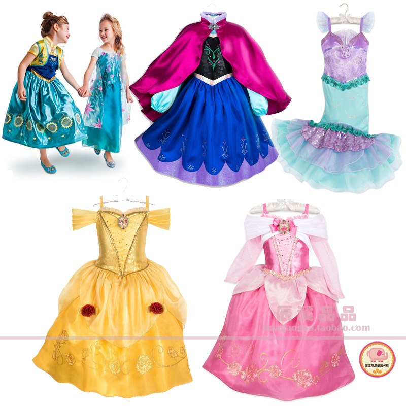 现货Disney美国迪士尼 童装女童迪士尼公主 圣诞节日生日礼服裙
