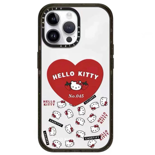 CASETI联名爱心KT猫HelloKitty凯蒂猫15Pro适用iPhone14ProMax苹果13Pro网红可爱卡通手机壳12防摔保护11硬壳