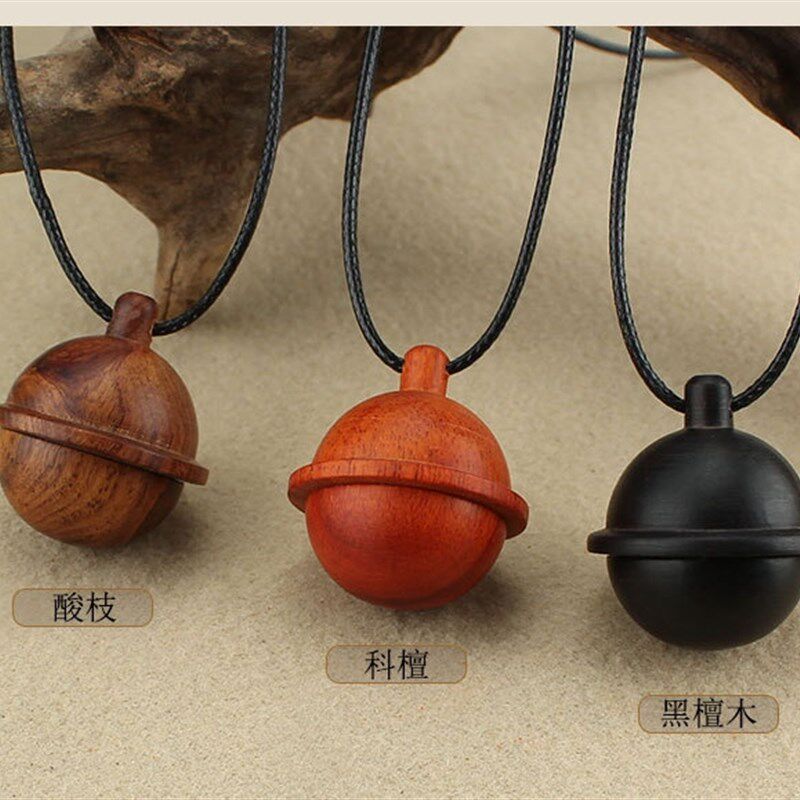 高端木项a链离世项骨坠木灰挂件链质科檀木祭祀留念守护寿盒毛奢
