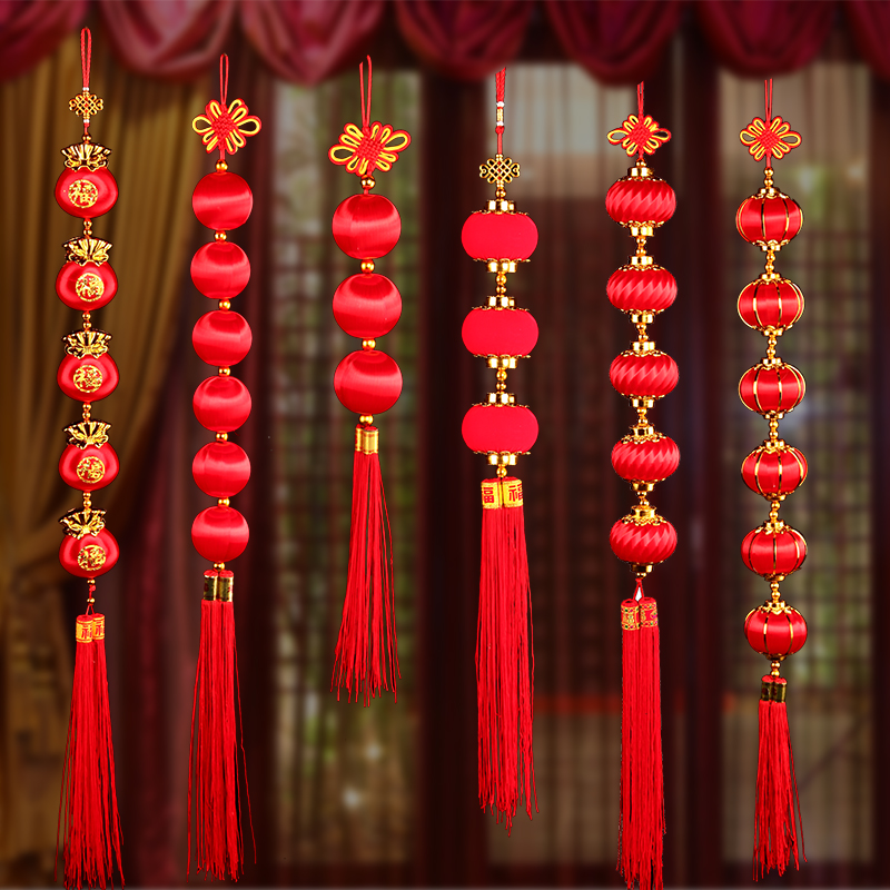 春节元旦装户外室内挂件丝光球绒布球小灯笼串新年大红灯笼绸布饰|ruв категории фестиваль товаров/подарок, украшения/Зодиак украшения - от Buy2taobao.com для оказания профессиональной услуги покупки агента Taobao