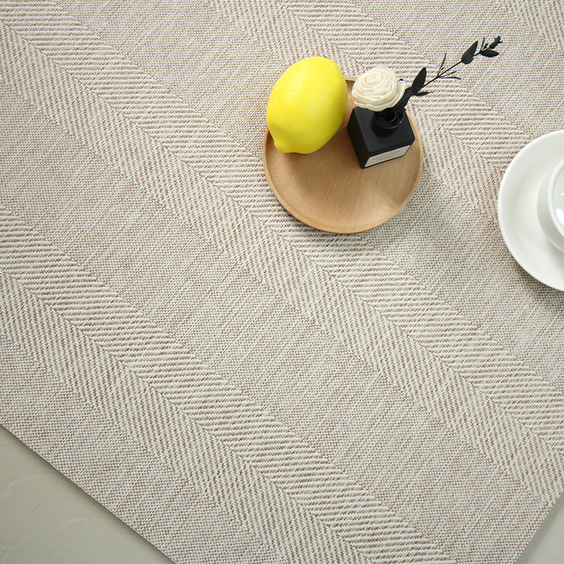 鱼骨纹客厅地毯轻奢高级感奶油风沙发茶几毯加厚防滑简约风可定制