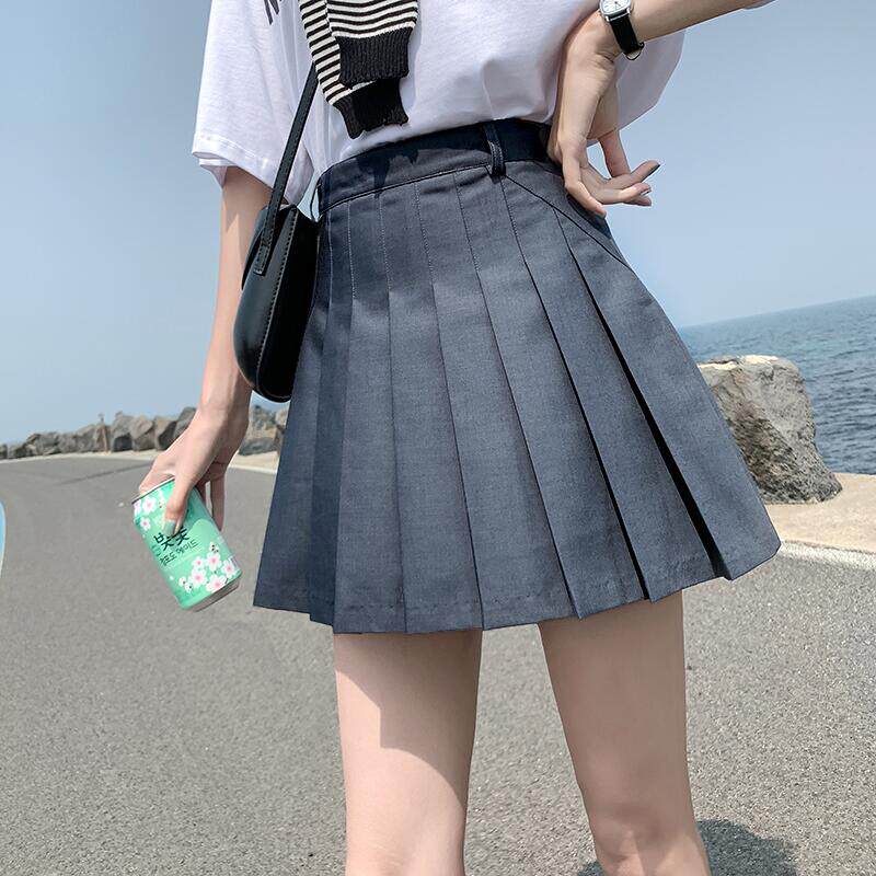 白色百褶裙女半身裙短裙春季2022新款高腰显瘦毛呢裙子秋冬a字裙