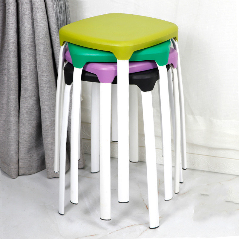 简易塑料凳圆凳子家用创意四方凳子成人餐凳彩色糖果色简约小板凳