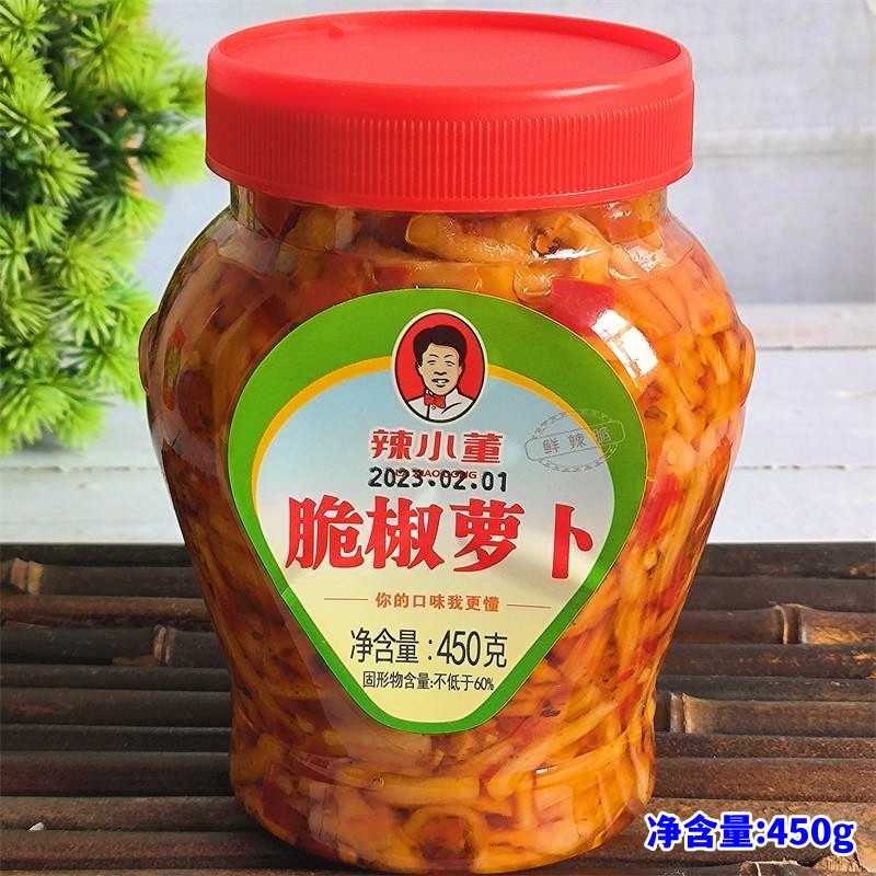 辣小董脆椒萝卜湖南特产辣椒萝卜干450g*1瓶下饭菜脆萝卜丁萝卜条