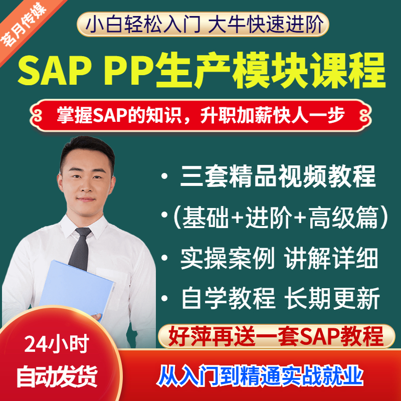 sap教程从入门到精通培训视频文字教学PP模块专业PA录像