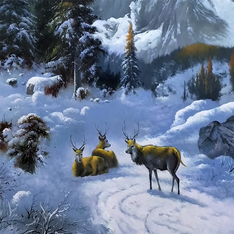 【即拍即得】江增玉《雪》布面油画