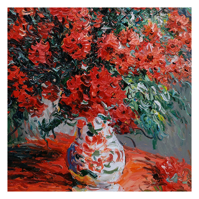 【即刻拍】临摹 莫奈《雏菊》布面油画