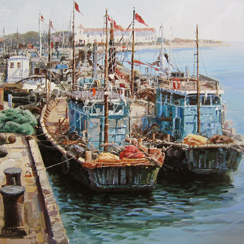 黄劲松《码头之八》 布面油画