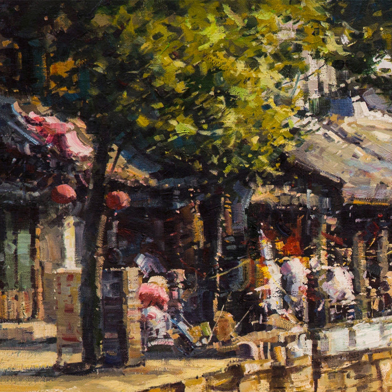 黄劲松《江南小镇》 布面油画
