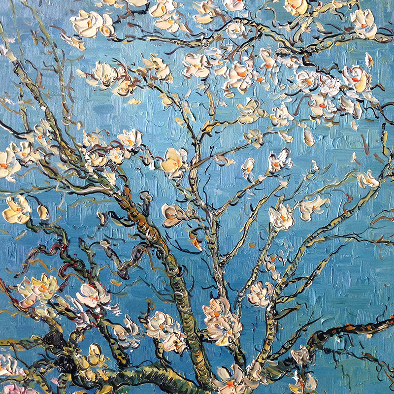 【即刻拍】临摹 梵高《杏花盛开》 布面油画