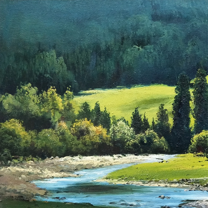 【即刻拍】宋炳燕 《大山脚下》 布面油画