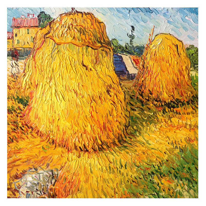 【即刻拍】临摹 梵高《普罗旺斯干草堆》 布面油画