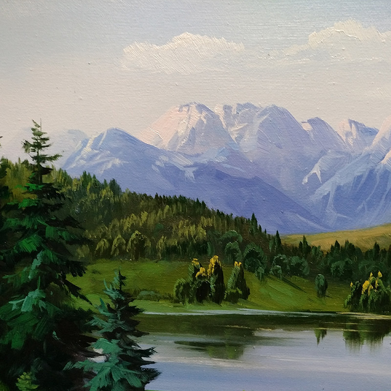 【即刻拍】喻治国《山乡春色》布面油画