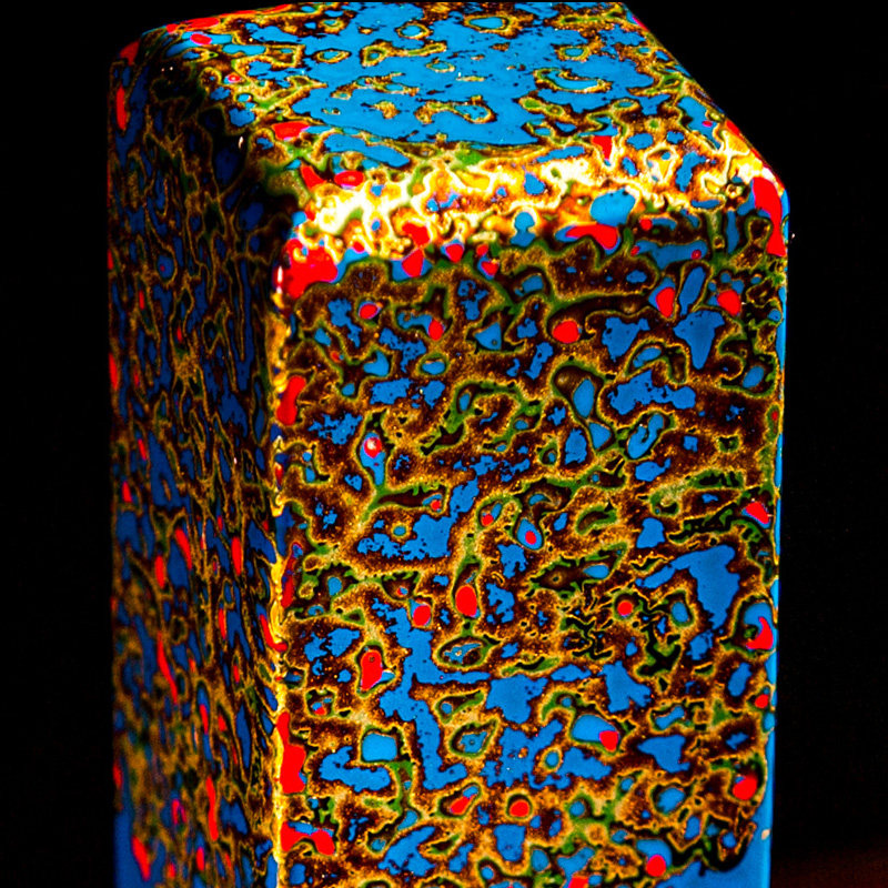 大漆印章【金沙蓝韵】福建工美推荐黑檀木胎纯手工大漆印章