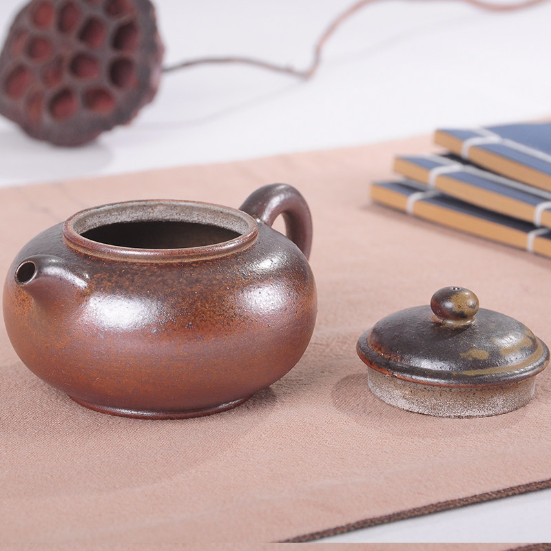 400年月记窑 民间工艺大师纯手工定制 柴烧茶壶 [落影]