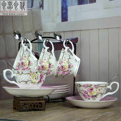 食器食代英式下午茶杯骨瓷咖啡杯复古欧式陶瓷下午茶杯带架子套装