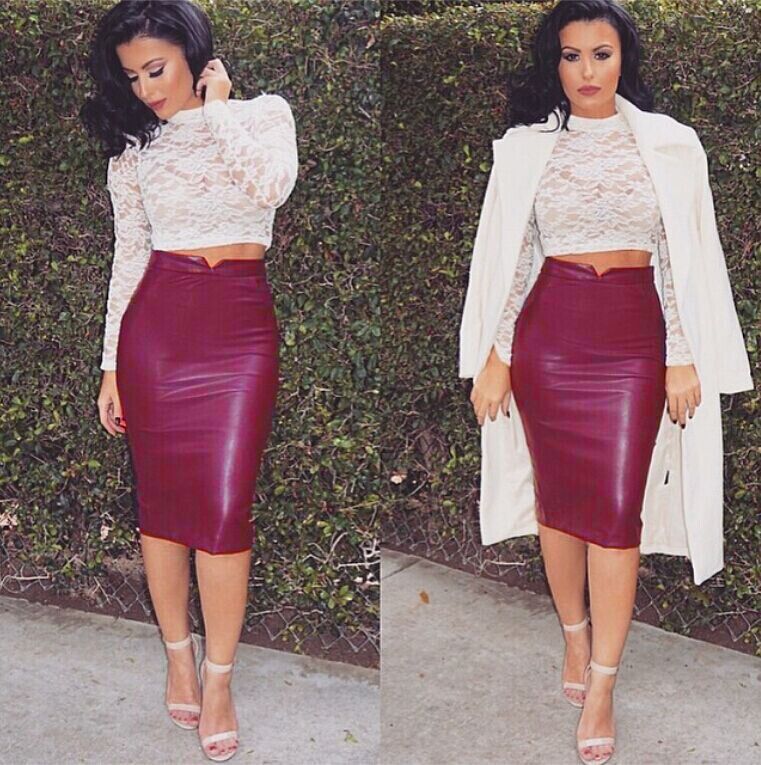 Women Sexy PU Leather Pencil Bodycon High Waist Skirt Dress|ruв категории Женская одежда, юбка - от Buy2taobao.com для оказания профессиональной услуги покупки агента Taobao