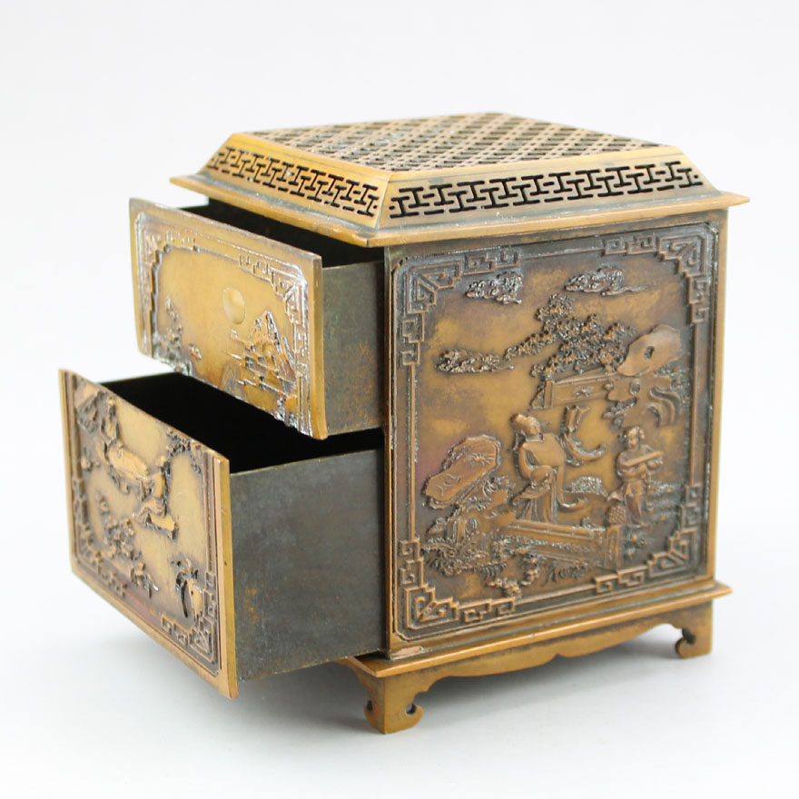 工艺美术大师陈巧生作品琴技书画印香炉