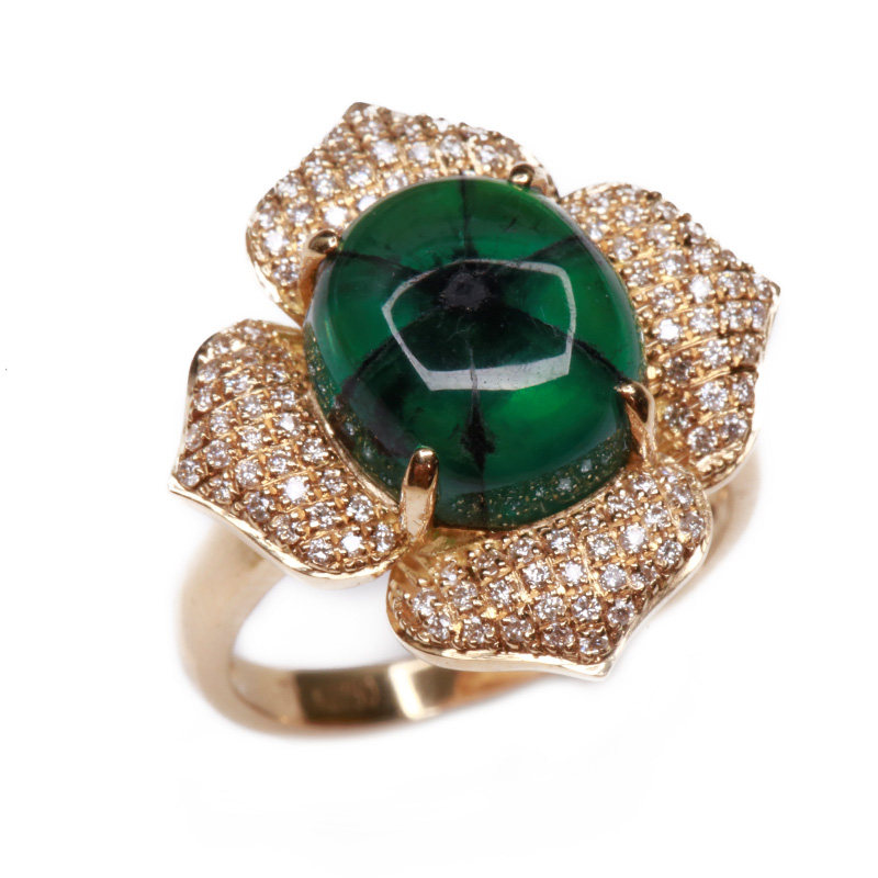 05ct达碧兹祖母绿戒指配钻0.346ct jd87632