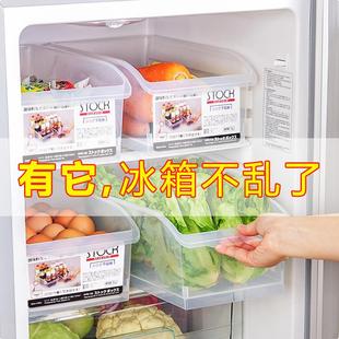 整理收纳盒透明无盖冷藏食品保鲜盒长方形冰箱塑料厨房储物大号箱