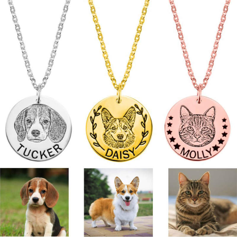 热销狗牌钥匙链_猫咪狗狗宠物纪念品定制照片项链原创diy吊坠狗牌猫牌
