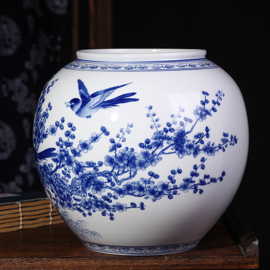 釉中彩内外绘花开富贵缸 陶瓷美术师 江广水