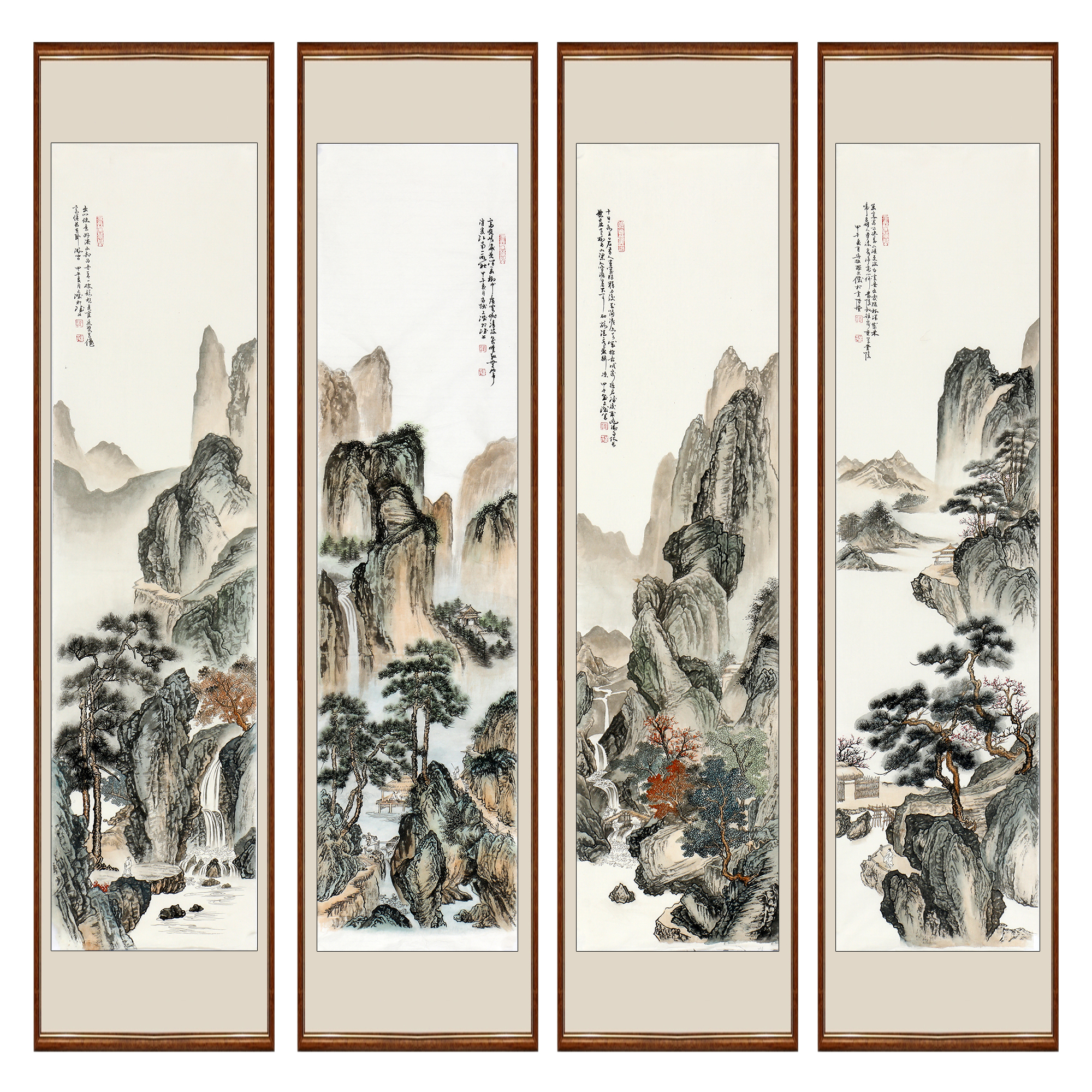 单丽萍《山水四条屏》