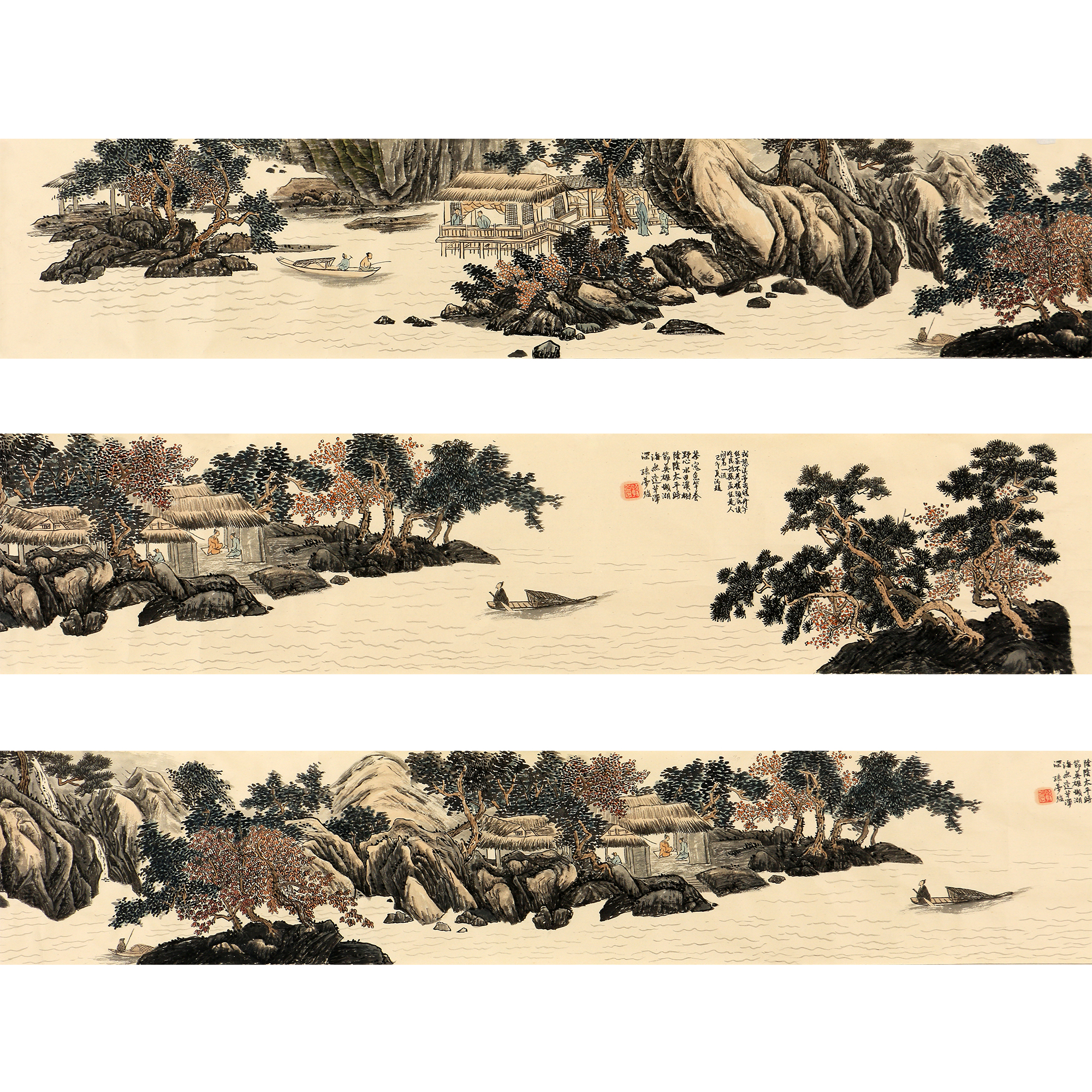 孙梦《山水长卷》3.6米长卷(带合影)