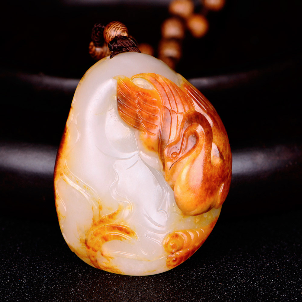 国家级玉雕大师【陶虎】作品和田玉籽料白玉鹅如意