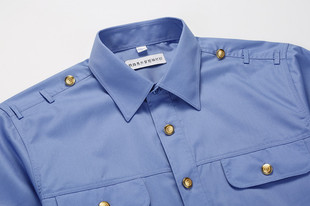 新式铁路衬衫制服蓝色路服铁路工作服男长短袖新款半袖衬衣工装