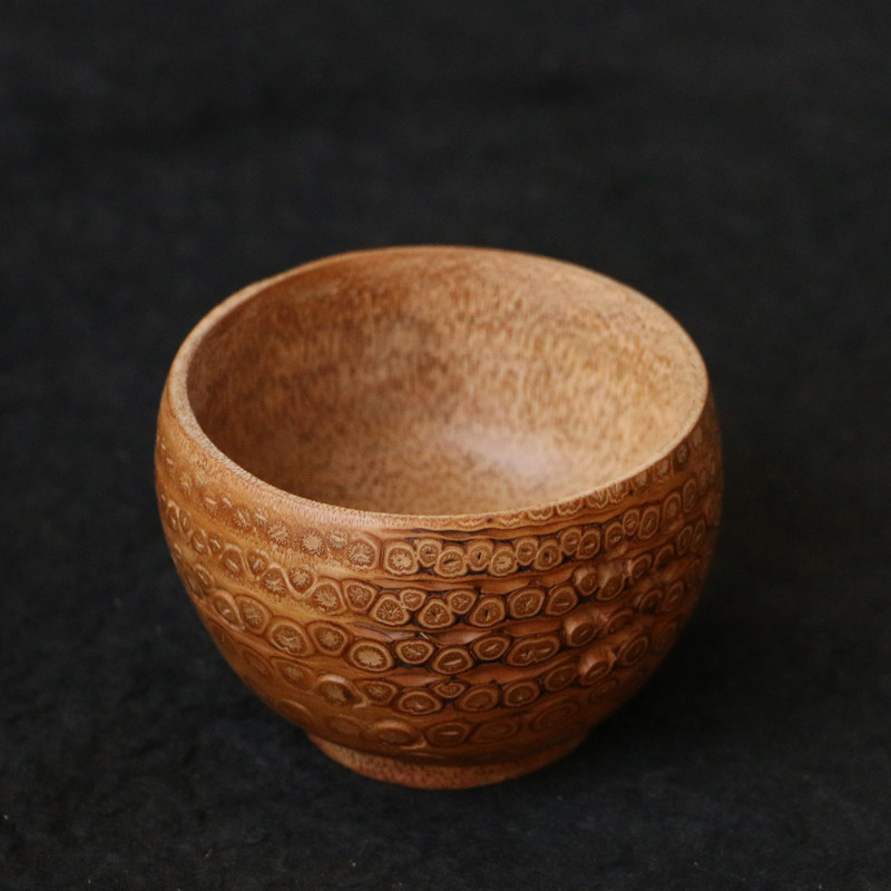 几十年满钉竹根老料纯手工精工打磨茶道竹碗干果点心盘竹工艺品