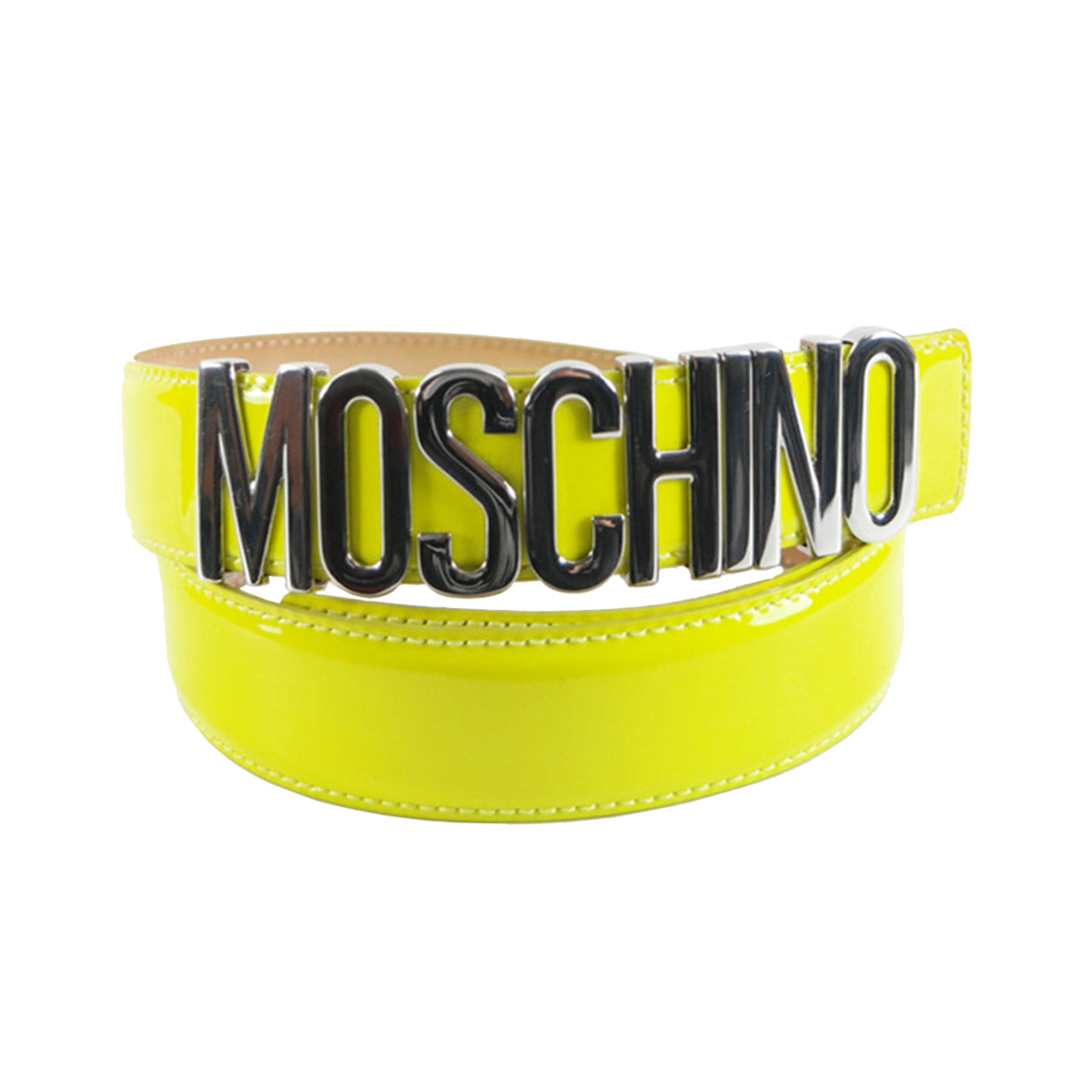 [9.0新]moschino 荧光色logo漆皮皮带 90 p1604040009