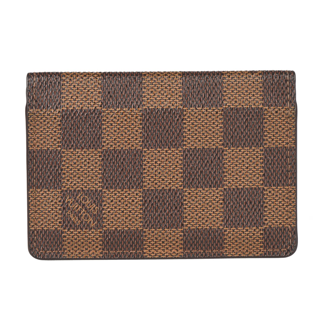 [9.5新]路易威登lv中性咖啡色棋盘格对折卡包10010926