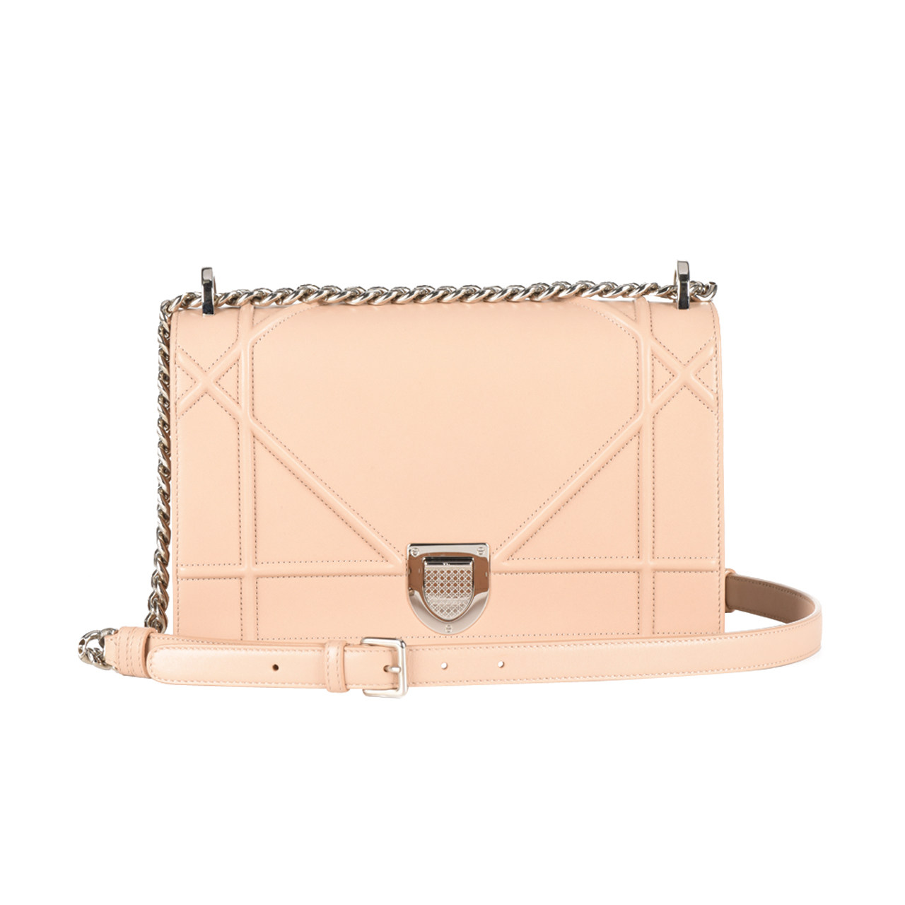 [9.5新]迪奥dior女士裸粉色牛皮小号单肩包diorama系列10009523