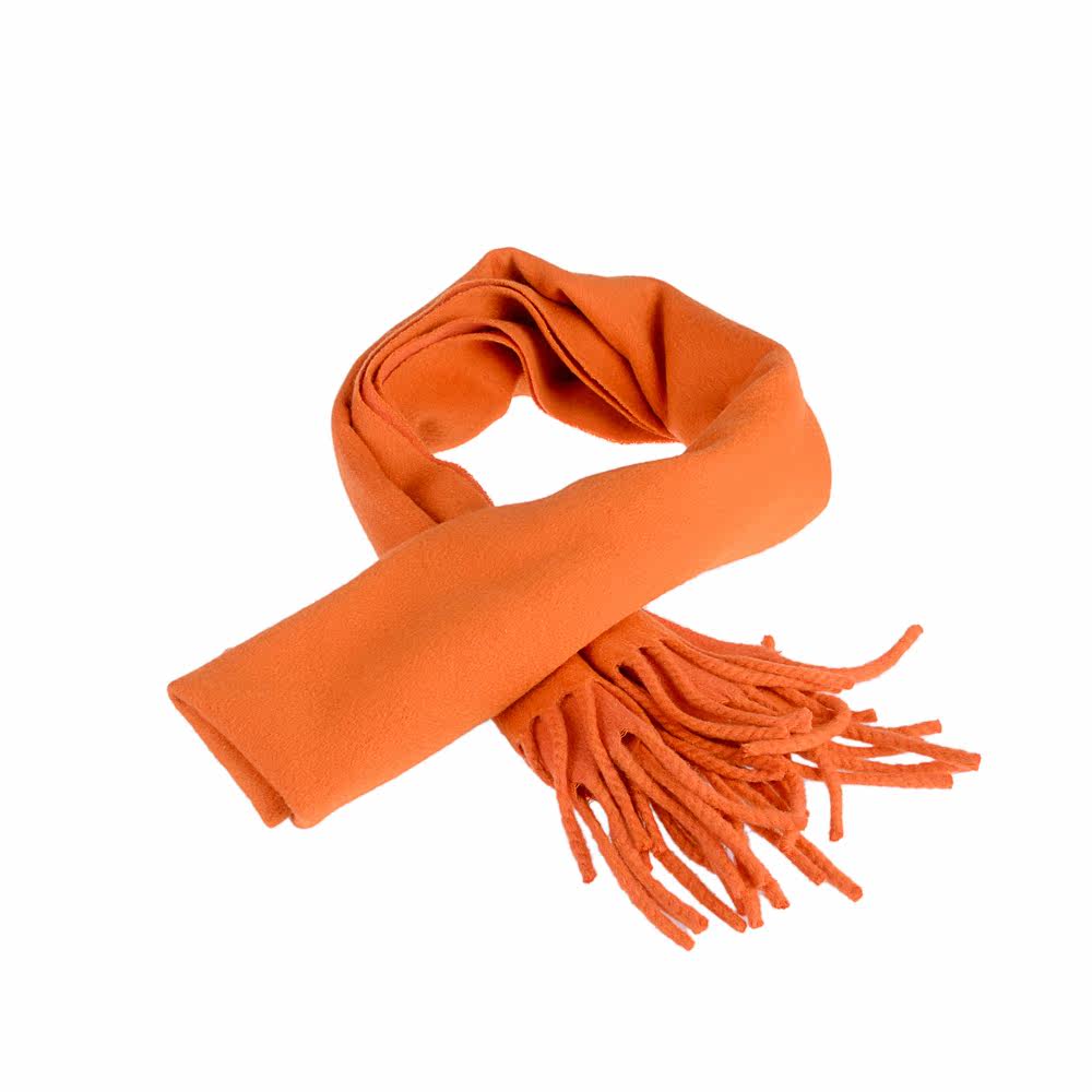 【中古】未使用 hermes/爱马仕 山羊绒橙色围巾