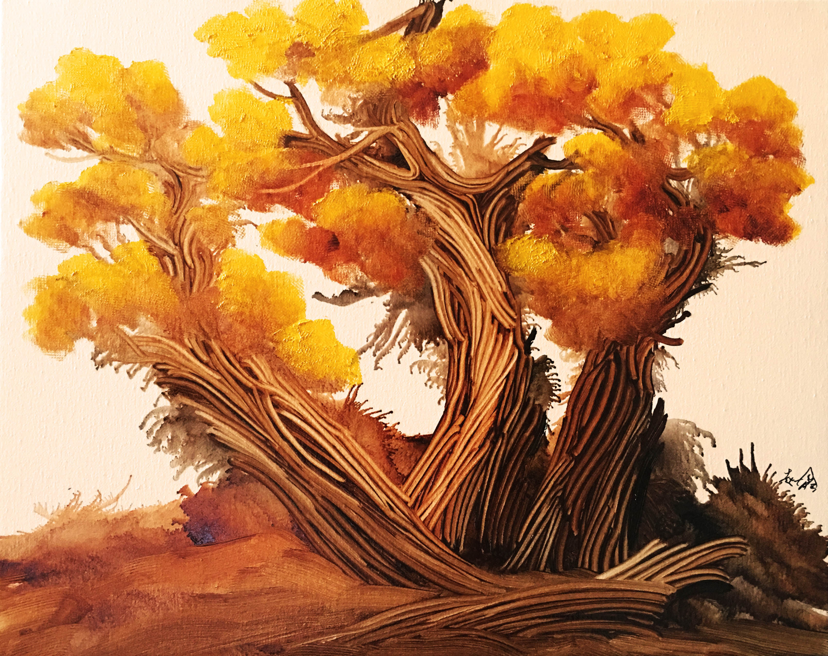 赵一鑫油画作品《胡杨系列》天津美院