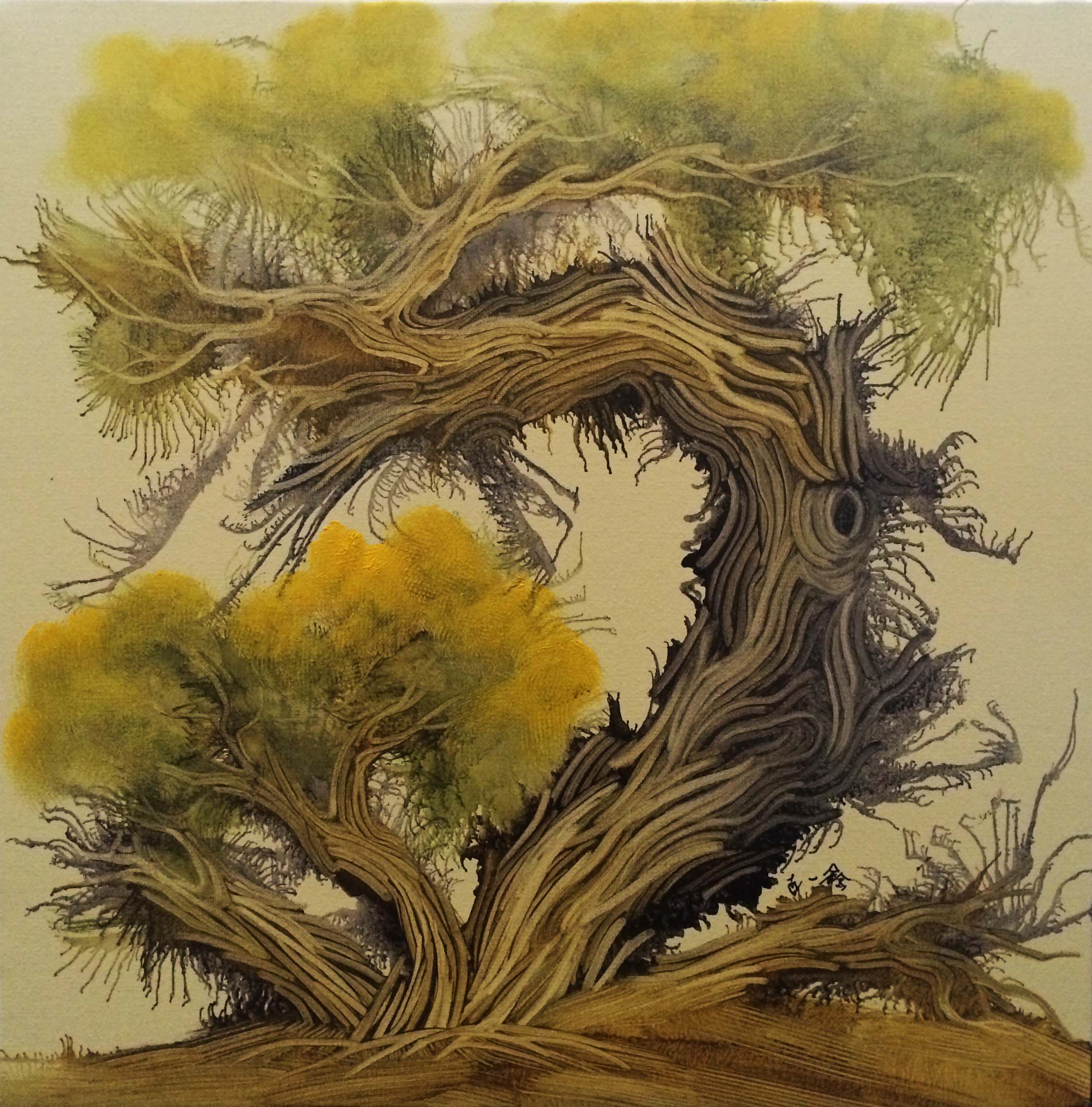 赵一鑫油画作品《胡杨系列》天津美院