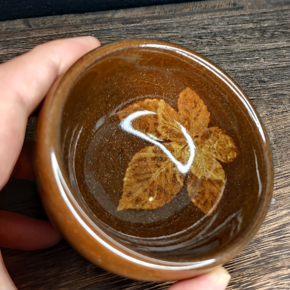 【主播推荐ii】容山堂建阳建盏主人杯木叶盏叶作龙yzl一物一拍