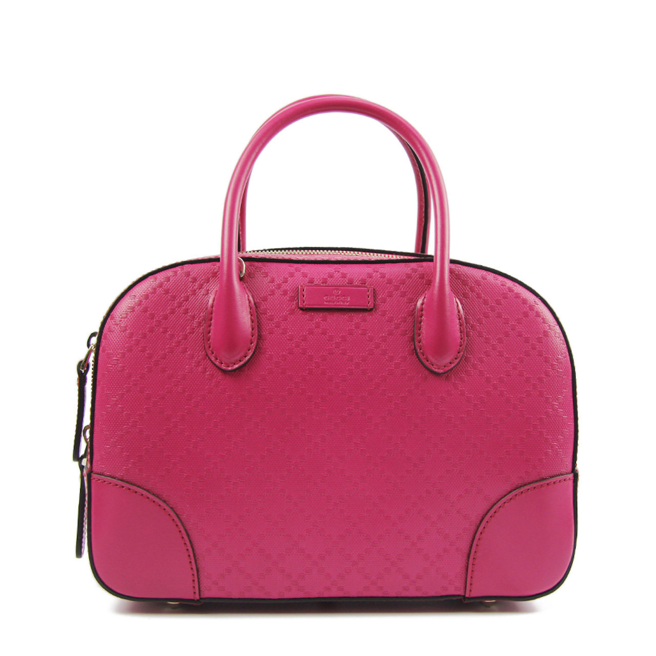 [9.9成新]未使用gucci古驰玫红色帆布涂层配皮女士手提单肩包