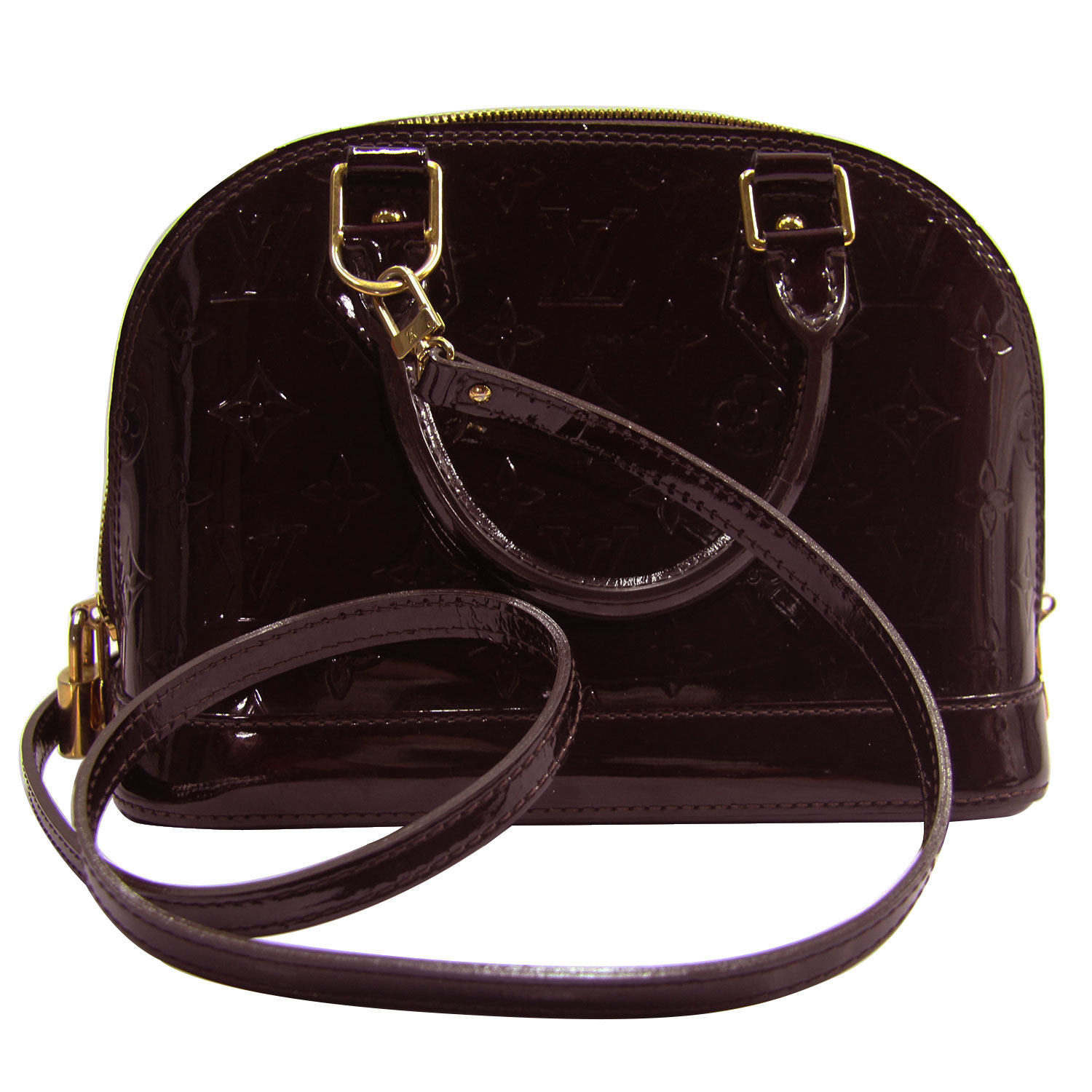 [9.5新]路易威登lv alma小号 车厘子色漆皮女士手提包