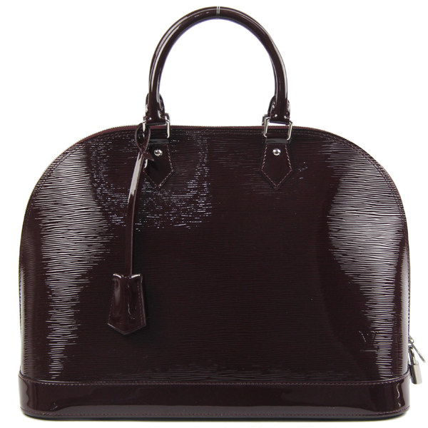 [9.8成新]lv路易威登酒红色水波纹亮皮alma大号女士手提包