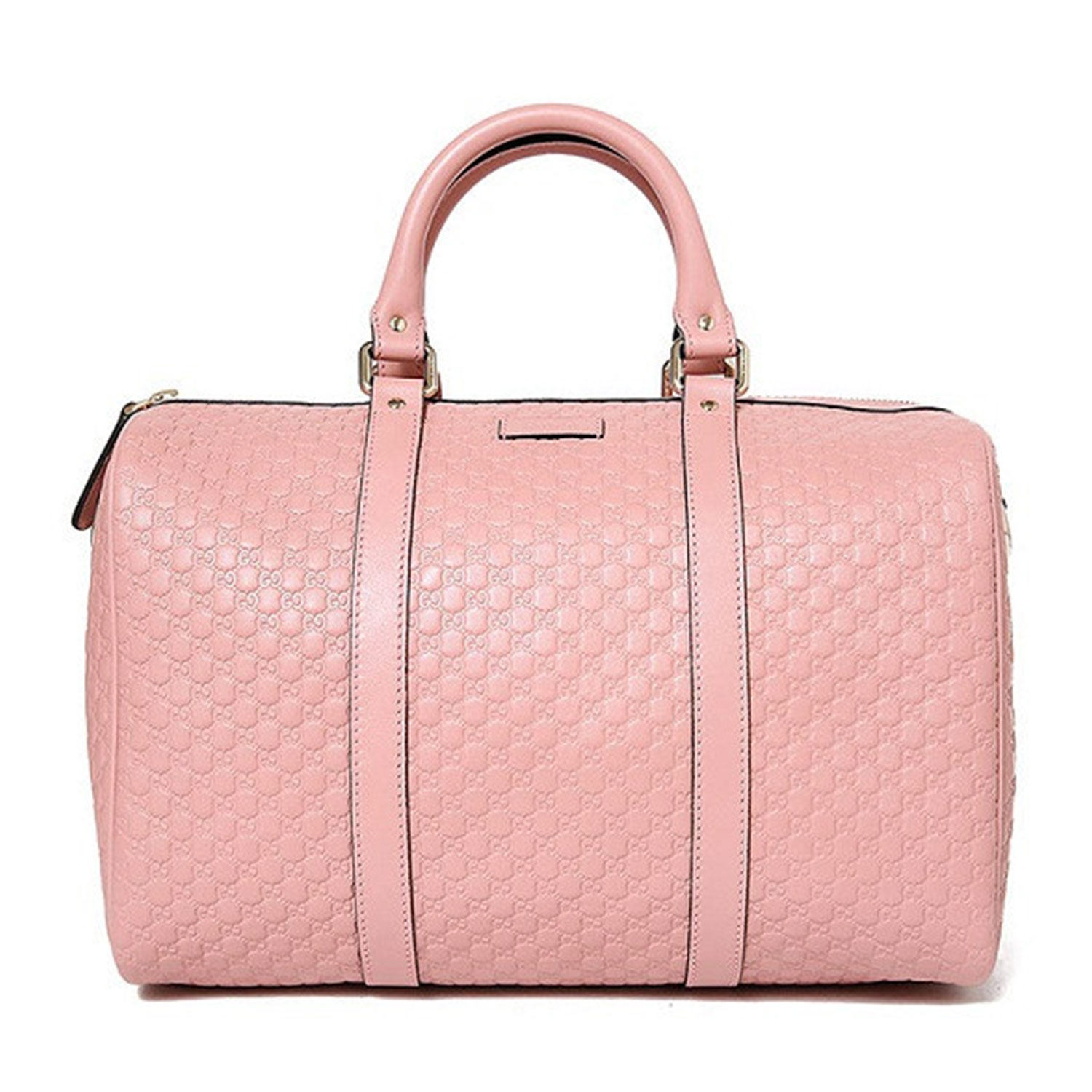 [9.9新]古驰gucci粉色牛皮压花女士手提单肩包 波士顿包