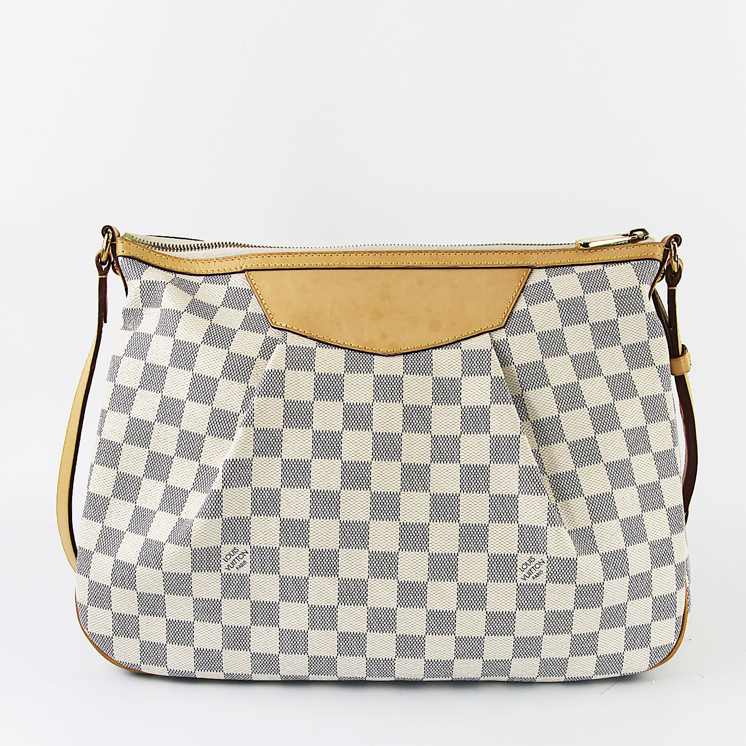 [9.5新]路易威登lv白色棋盘格女士单肩斜跨包