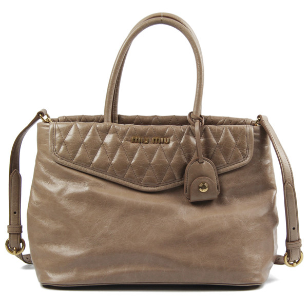 [9.8新]未使用miumiu缪缪裸色油蜡皮女士手提包rn1098 - 拍卖